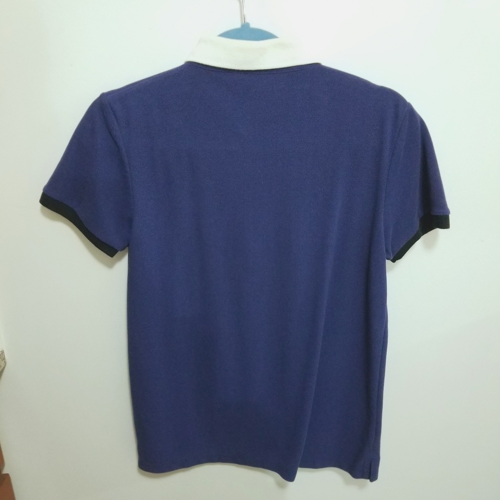 Penshoppe Short Sleeve Pique Polo Shirt Royal Blue White Men's Size Small - Picture 2 of 7